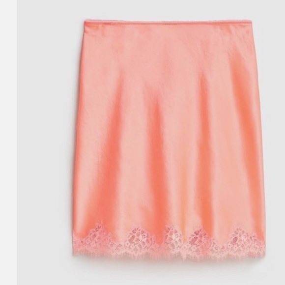 J. Crew Dresses & Skirts - JCrew Gwen lace-trim slip skirt in textured satin NWT size XL
